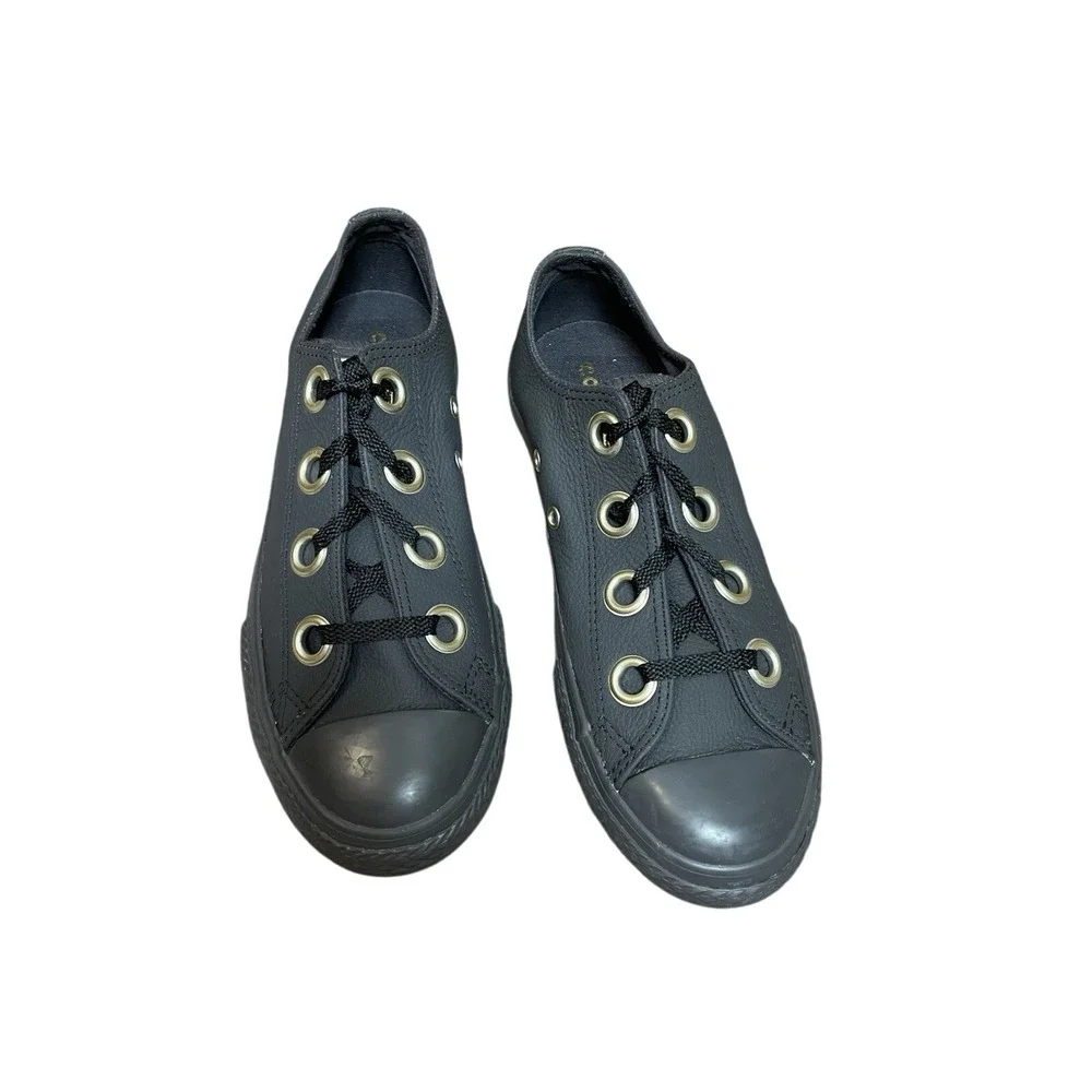 Converse Chuck Taylor All Star Big Eyelets Juniors Leather Ox Black 2.5 Sneakers